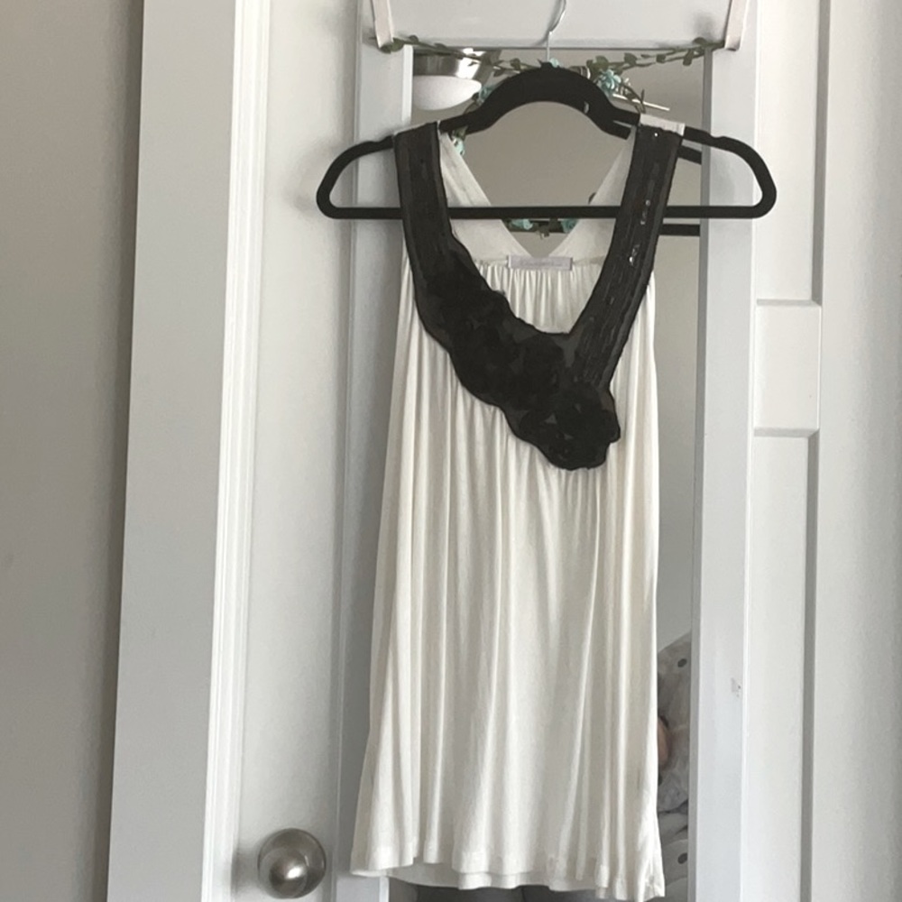 White and black top